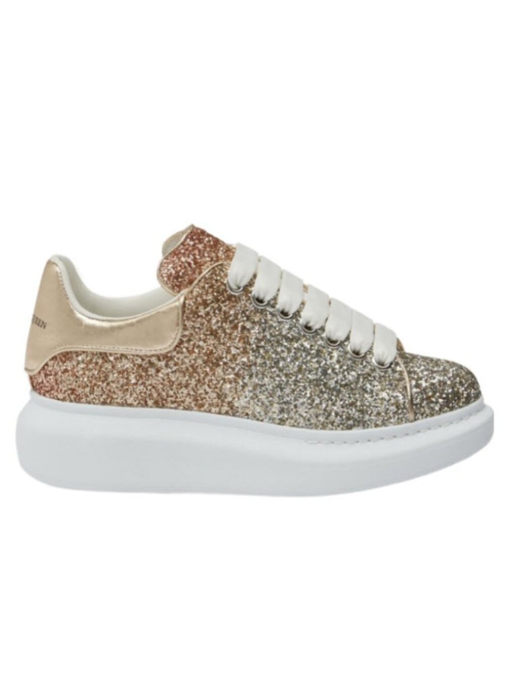NEW IN BOX Alexander McQueen Oversized Glitter Chunky Lace-Up Sneakers Size 37/7